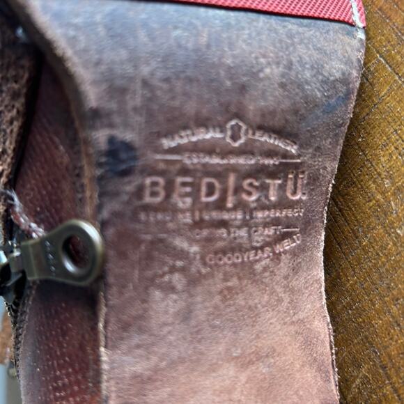 BED|STU Carla Teak MD Leather Ankle Boots Sz 9 Brown Suede Whipstitch Bootie‎ - Picture 9 of 12